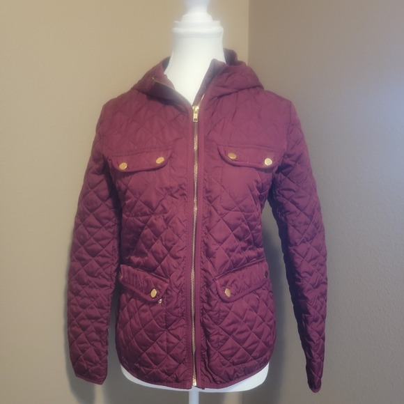 J Crew‎ Women's Red Quilted Field Jacket with PrimaLoft AT223 Size XS - Picture 1 of 7